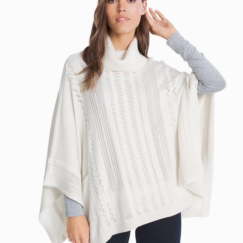 White House Black Market Cowl Neck Sweater Poncho Large
